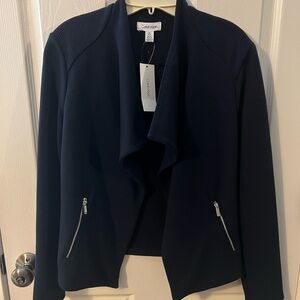 Calvin Klein Women's Navy Jacket relaxed blazer Medium